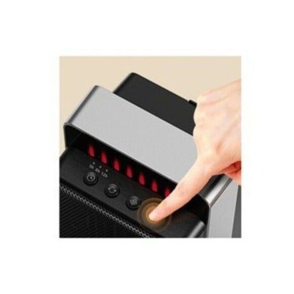 Electric Space Heater with Oscillation & Overheat Tip-Over Protection Black - Picture 4 of 9